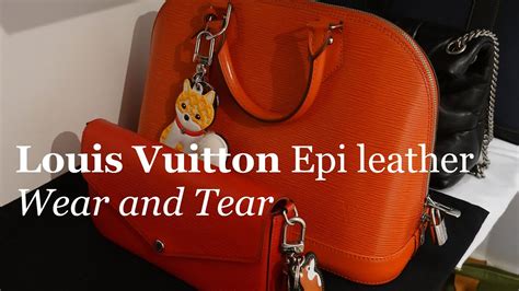 lv white leather wear and tear|louis vuitton epi leather.